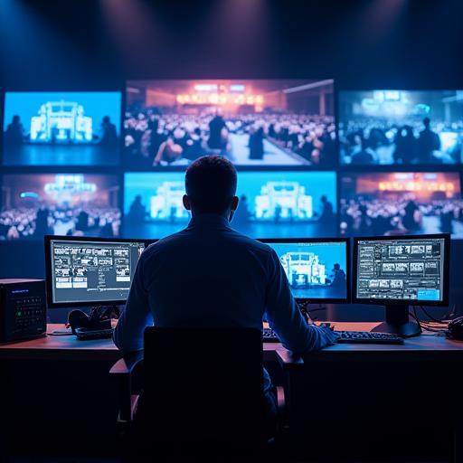 Live-Regie mit mehreren Monitoren