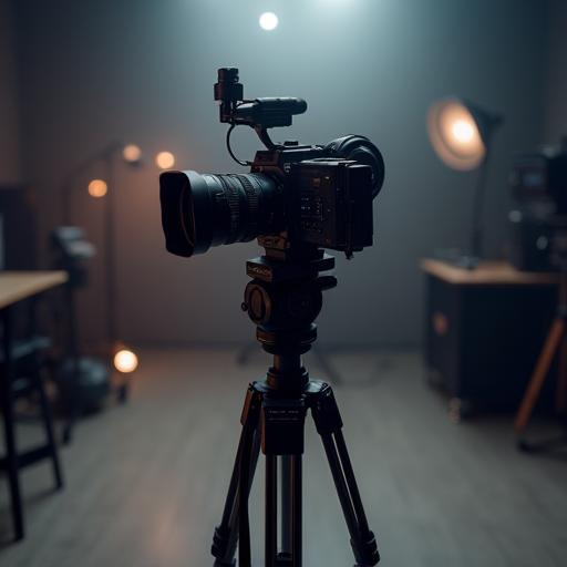 Kamera auf Stativ im Studio